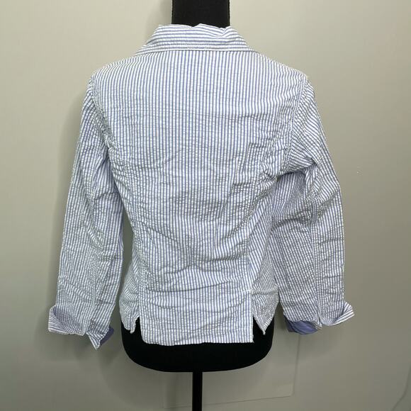 Periscope Blazer Jacket Pinstripes Preppy Light Academia Career Coastal Preppy M - Picture 4 of 8